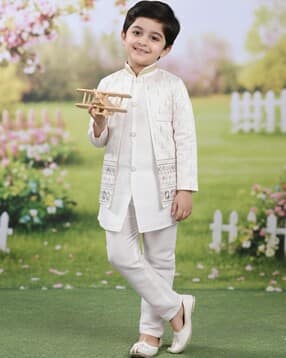 new gen Boys Printed 3-Piece Sherwani Set-picture-4