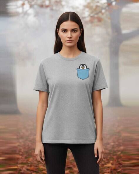 BON KOUTURE Women Printed Regular Fit T-Shirt