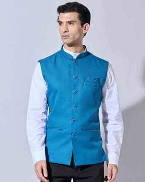 Men Slim Fit Nehru Jacket-image-24