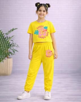 Girls Graphic Pants with Top-image-41