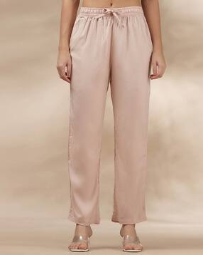 marcia Women Straight Fit Pants with Elasticated Drawstring Waist-picture-48