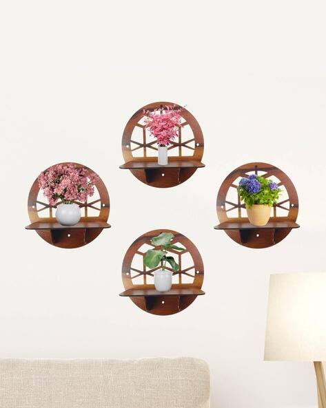 GOJEEVA Set of 4 Pieces Decorative Wooden Wall Hanging