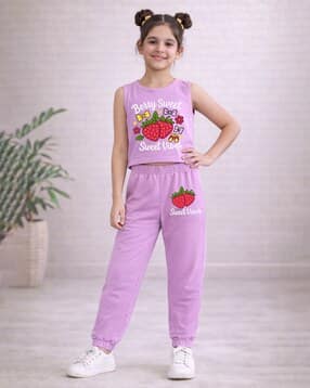 trampoline Girls Graphic Print Pants with Top-picture-40