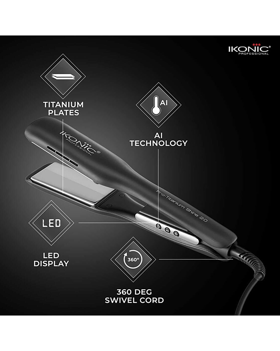 Buy Ikonic Professional Pro Titanium Shine Hair Straightener