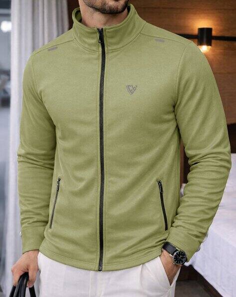 EYEBOGLER Men Slim Fit Track Jacket with Zip-Front
