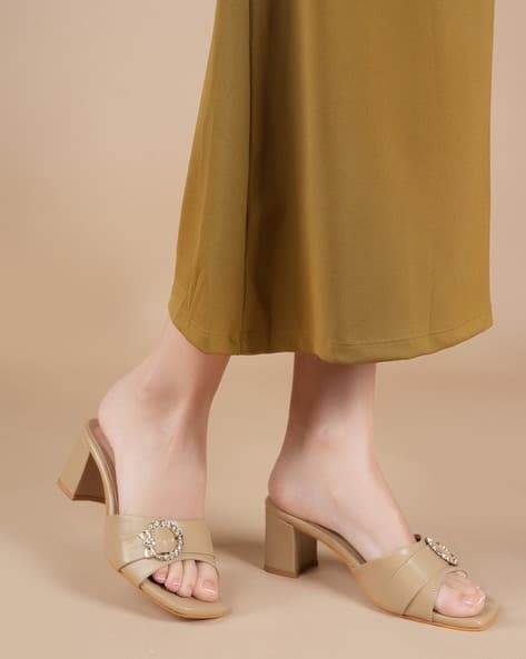 MOZAFIA Women Embellished Platform Heeled Sandals