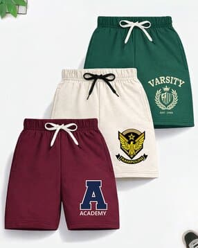 Boys Pack of 3 Flat-Front Regular Fit Shorts-image-49