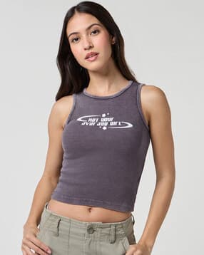 bewakoof Women Typography Slim Fit Tank Top-picture-48