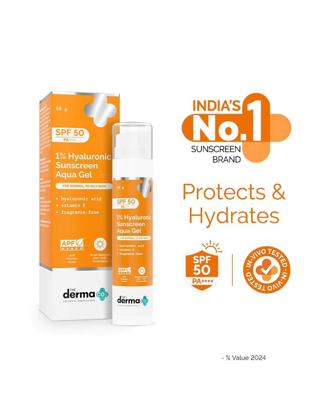 The Derma Co 1 Hyaluronic Sunscreen SPF 50 Pa Aqua Gel for Long Lasting & Deep Hydration For Women (multi, FreeSize)