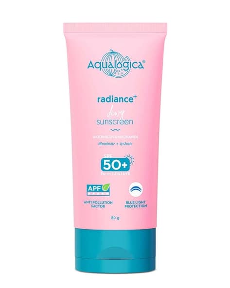 Aqualogica  Radiance+ Dewy Lightweight Sunscreen Gel SPF 50+ PA+++ for Oily & Acne-Prone Skin (80 g)