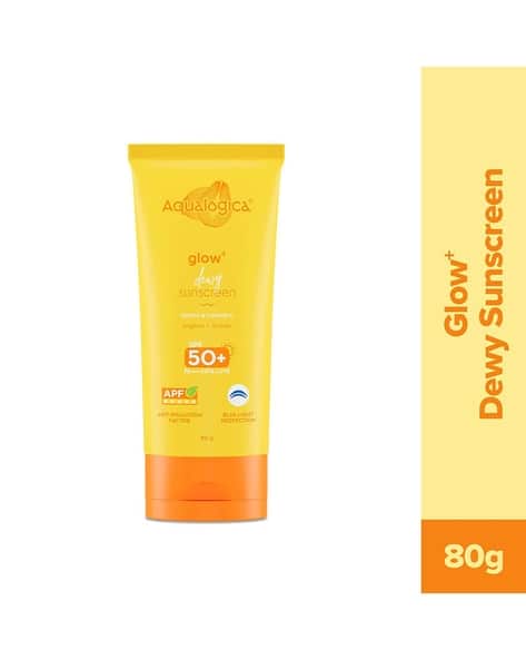 Aqualogica  Glow+ Dewy Lightweight Sunscreen Gel SPF 50+ PA++++ with Papaya & Vitamin C (80 g)