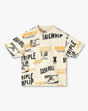 yb dnmx Boys Typographic Print Regular Fit T-Shirt-picture-14