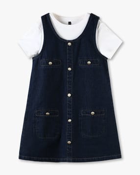 rio girls Girls Cotton Pinafore Dress with T-Shirt-picture-18