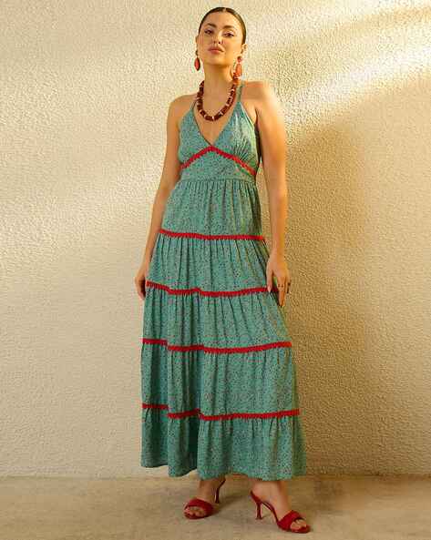 Sassafras Women Printed Tiered Dress