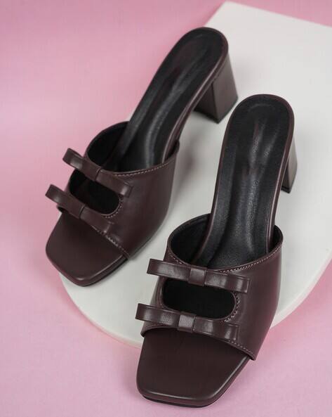 MOZAFIA Women Open-Toe Heeled Sandals