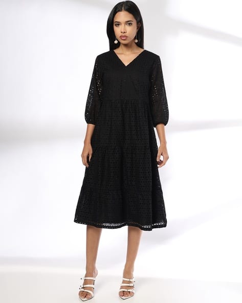 figue black embroidered dress Robe brodee 'Mivilud' noire Black / L main image 0