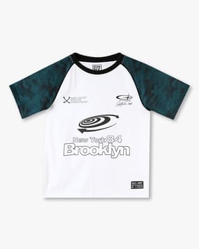 Boys Brooklyn 84 Print Oversized Crew-Neck T-Shirt-image-46