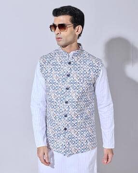 showoff Men Printed Slim Fit Nehru Jacket-picture-12