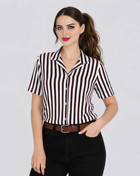Buda Jeans Co Women Regular Fit Stripes Shirt