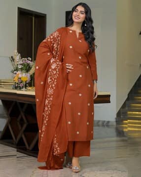 kiana house of fashion Women Embroidered 3-Piece Straight Kurta Set-picture-29