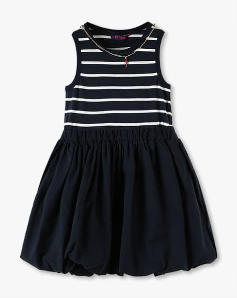 KG FRENDZ Girls Balloon Dress with Neck Charm
