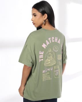 dnmx Women Matcha Cafe Boxy Fit Crew-Neck T-Shirt-picture-20
