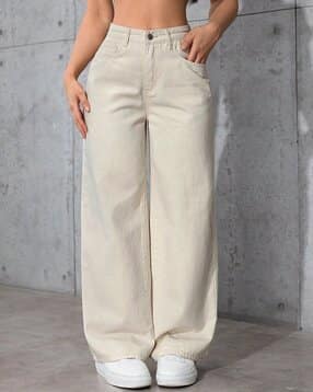 Women Relaxed Fit Jeans with Insert Pockets-image-6
