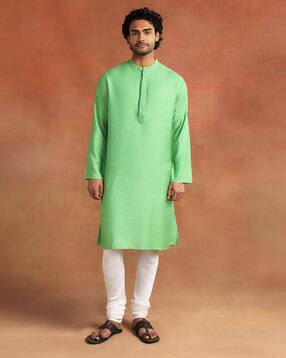 Men Relaxed Fit Mandarin-Collar Kurta-image-32