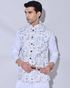 showoff Men Printed Slim Fit Nehru Jacket-picture-13
