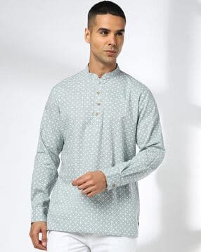 netplay Men Printed Mandarin-Collar Cotton Kurta-picture-33