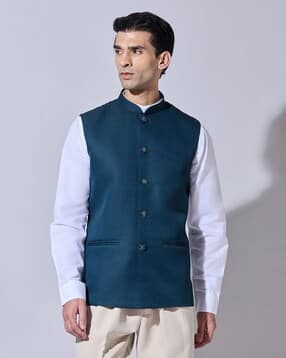 Men Slim Fit Nehru Jacket-image-23