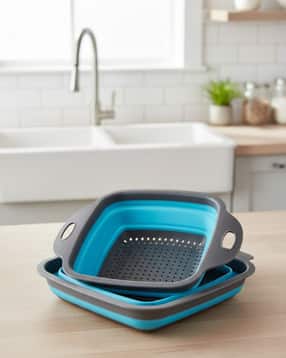 we3 Set of 2 Folding Silicone Kitchen Strainers-picture-53