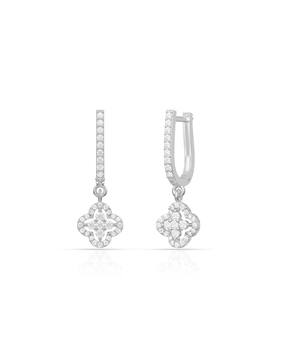 anayra Sterling Silver Floral Hoop Drop Earrings-picture-11