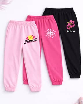 Girls Pack of 3 Graphic Print Joggers-image-30