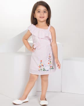 peppermint Girls  Floral Print A-Line Dress with Belt & Hairclip-picture-51