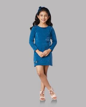 peppermint Girls Embellished A-Line Dress with Hairband-picture-16