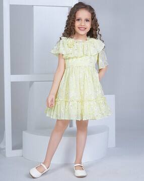 peppermint Girls Floral Print Fit & Flare Dress-picture-44