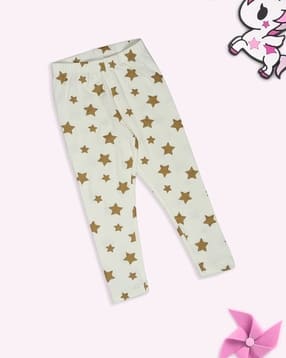 Girls Stars Print Mid-Rise Leggings-image-44