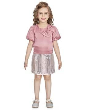Girls Embellished Skirt with Top-image-35