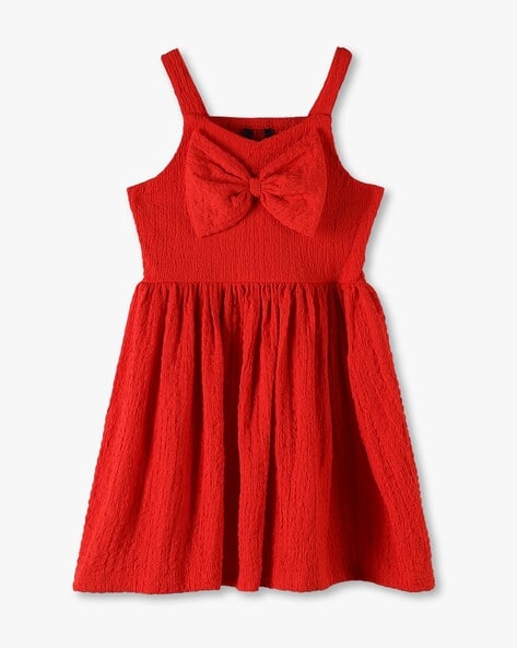 KG FRENDZ Girls Strap Dress with 3D Bow