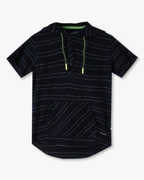 point cove Boys Striped Relaxed Fit Hoodie with Kangaroo Pocket-picture-17
