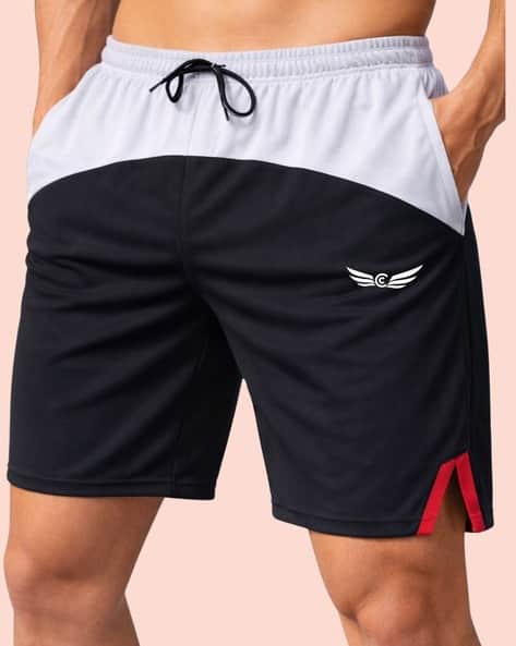 Men Colourblocked Mid-Rise Shorts