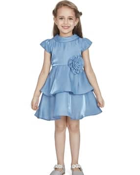 peppermint Girls Floral Applique Tiered Dress-picture-18
