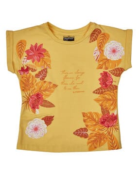 peppermint Girls Floral Print Round-Neck Top-picture-21