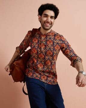 kisah Men Printed Regular Fit Short Kurta-picture-7
