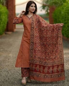 Women Printed Straight Kurta Suit Set-image-16