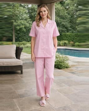 bitterlime Women Striped 2-Piece Nightwear Set-picture-13