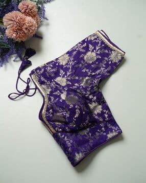 indie picks Women Floral Woven Back-Open Blouse with Tassels-picture-36