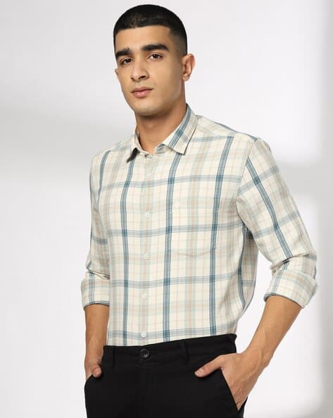 NETPLAY Men Checked Slim Fit Casual Shirt Offers & Cashback