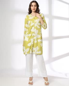 fusion Women Floral Print Straight Kurta-picture-16